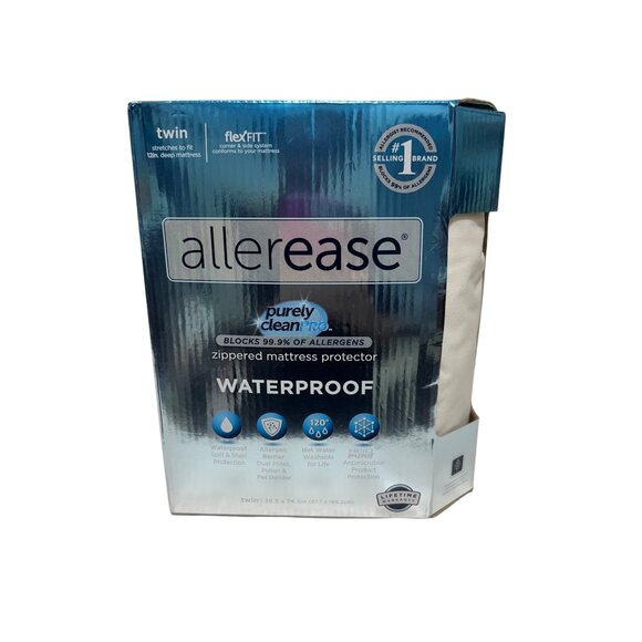 Allerease Twin Size Waterproof Zippered Mattress Protector Purely Clean Pro - Picture 1 of 7